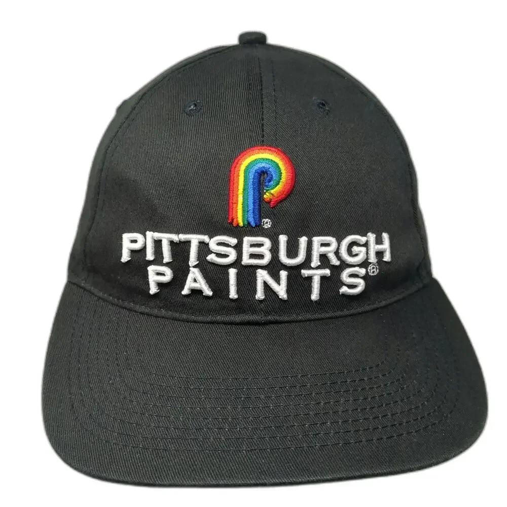 IBEX Baseball Cap Black One Size Pittsburgh Paints Rainbow Logo Slideback Hat